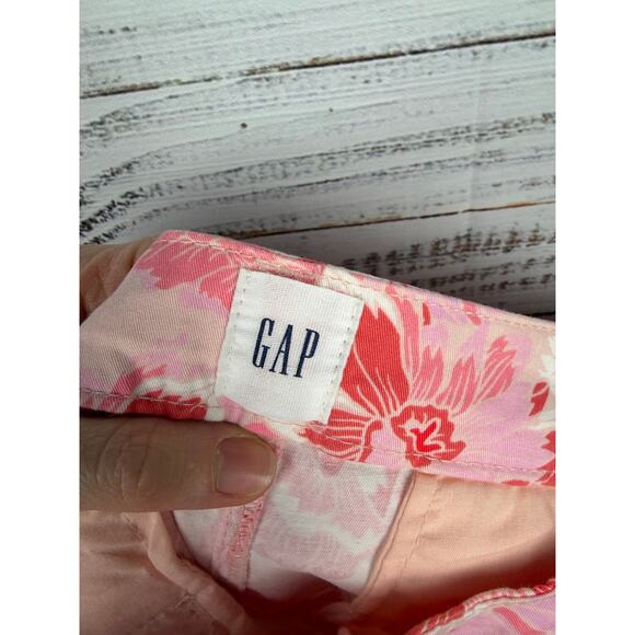 GAP 5” Chino Short Pink Floral 12 Resort Vacation Bright Summer Stretch Coastal - Picture 3 of 9